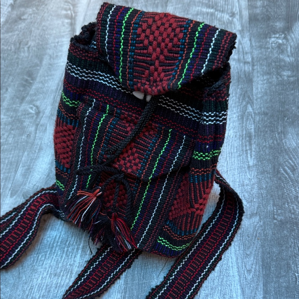 Handcrafted Multicolor Small Backpack - image 3